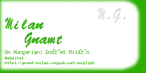 milan gnamt business card